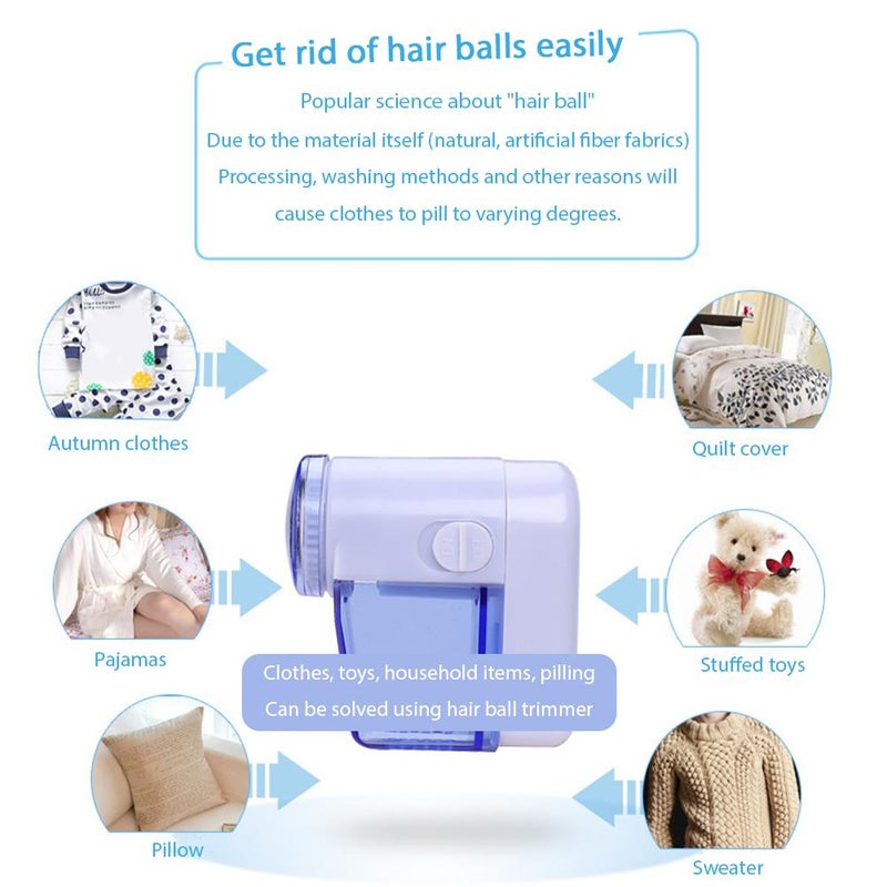 مزيل الوبر الكهربائي للأقمشة مع 3 شفرات، مزيل الوبر بالبطارية، مزيل الوبر للكنب والسجاد - Image 5